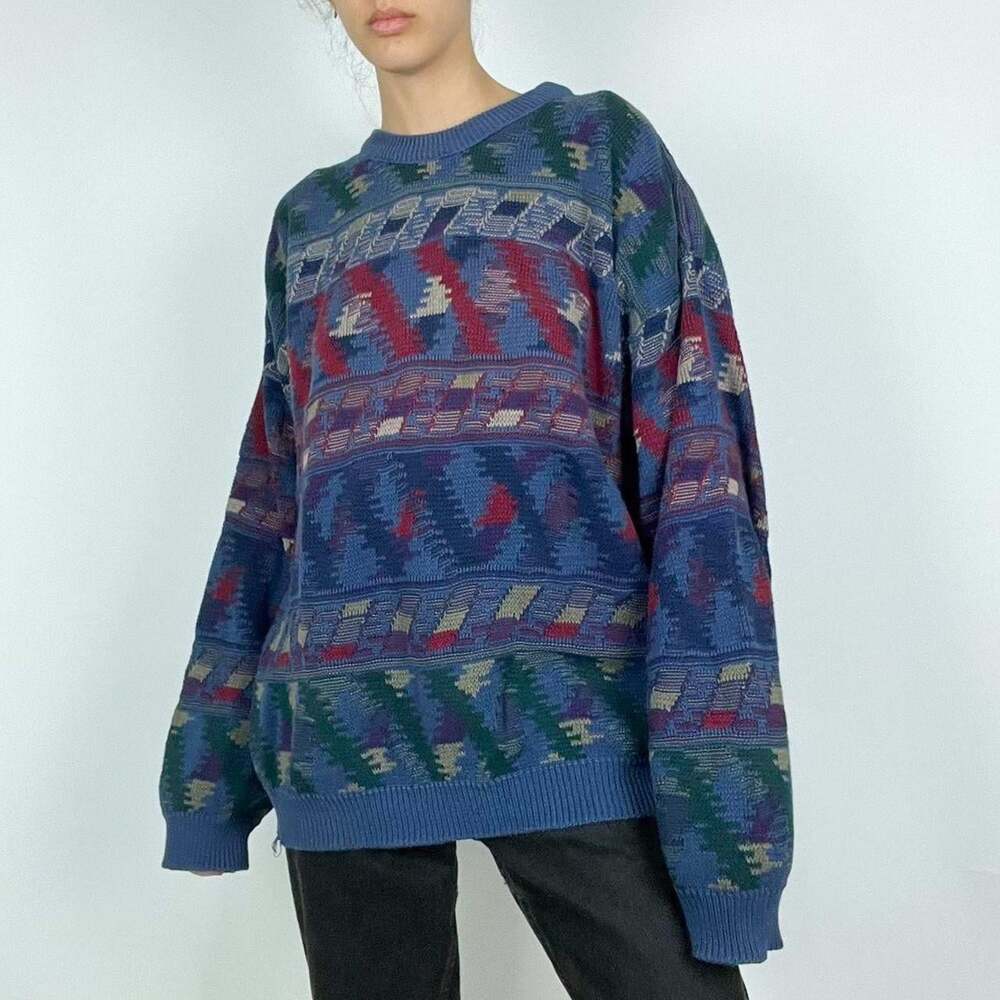 Men's Blue and Red Jumper
